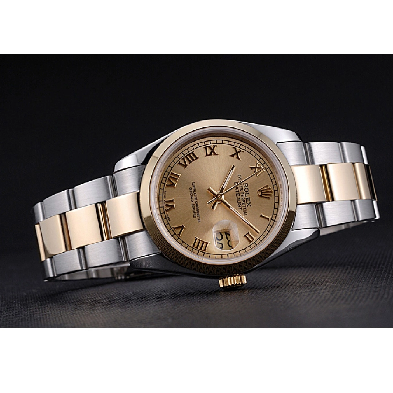 Aaa fake watches And Gold Dial Gold Case Rolex 622265 Datejust Steel Stainless 0712